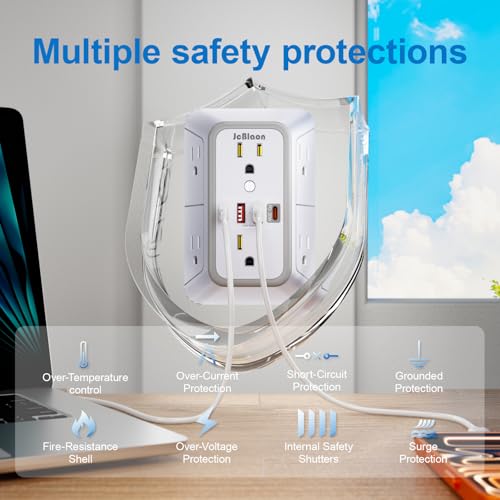 Surge Protector Outlet Extender 6 Outlet Extender with 4 USB Ports