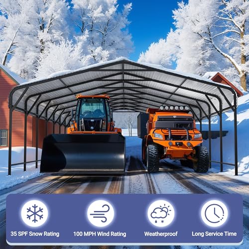 20x40 FT Heavy Duty Metal Carport Canopy