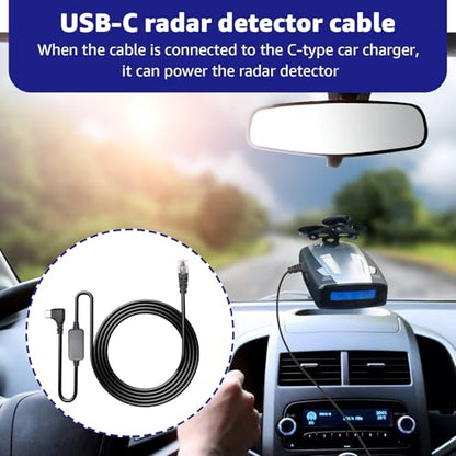 USB C to RJ11 Radar Detector Power Cord for Escort Uniden Cobra