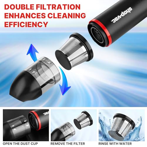 3-in-1 Car Vacuum & Air Duster, 14000Pa Mini Cordless Vacuum