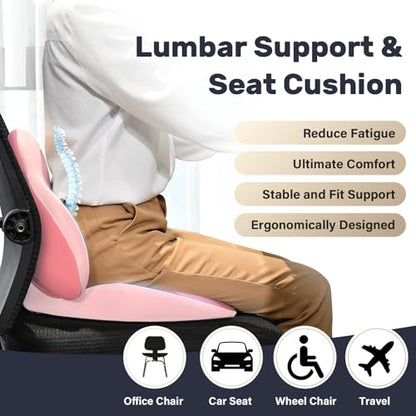 Car Seat Cushion and Lumbar Support Pillow