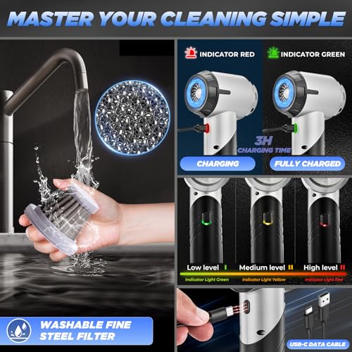 Handheld Car Vacuum Portable Cordless17000Pa HL132 Black