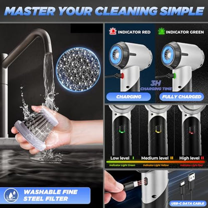 Handheld Car Vacuum Portable Cordless17000Pa HL132 Black