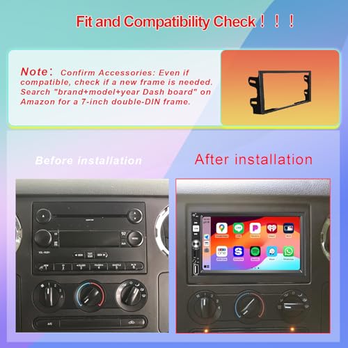 7 Inch Double Din Car Stereo Wireless Apple CarPlay Android Auto Radio