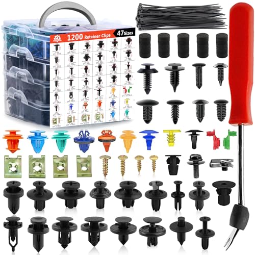 1351PCS Car Retainer Clip Assortment Kit 42 Most Popular Sizes (1351 Count)
