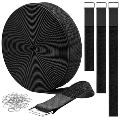 1.5"x32ft Hook and Loop Straps with 30 Metal Buckles