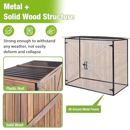Weatherproof Outdoor Trash Can Shed
