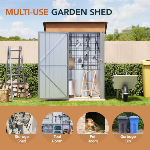 5x3FT Outdoor Storage Shed with Lockable Door