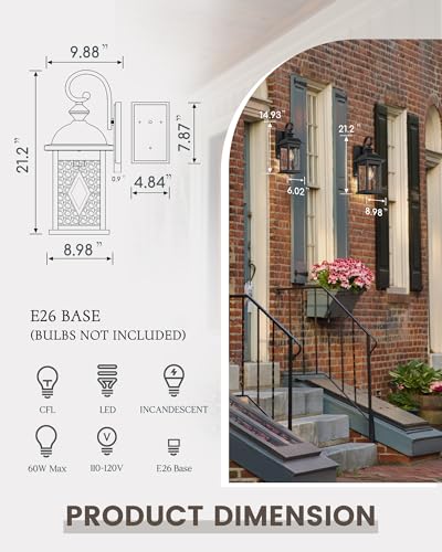 21" Large Exterior Wall Light Fixtures