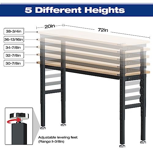 72" Adjustable Workbench