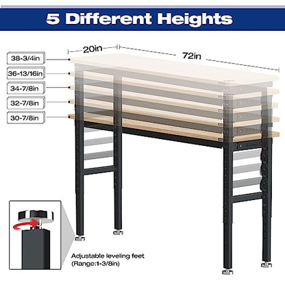 72" Adjustable Workbench