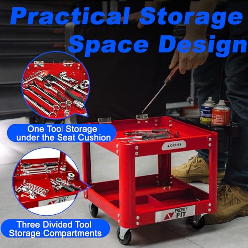 Rolling Creeper Garage Shop Seat for Men