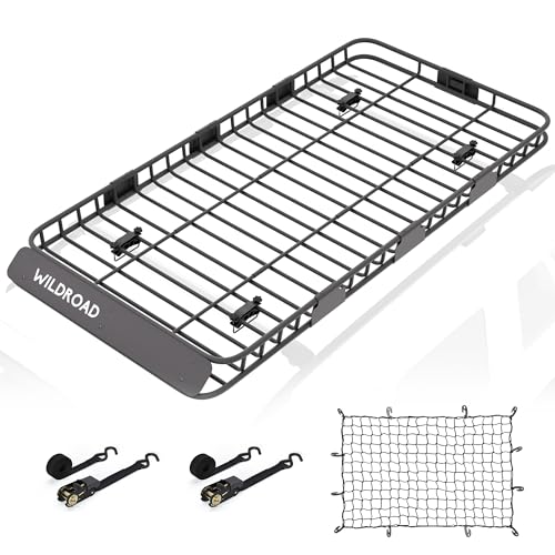 Rooftop Cargo Carrier Combo Roof Rack Cargo Basket 84" x 39" x 4"