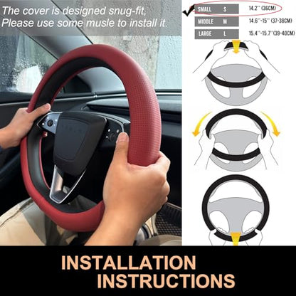Nappa Leather Steering Wheel Cover for Tesla Model Y
