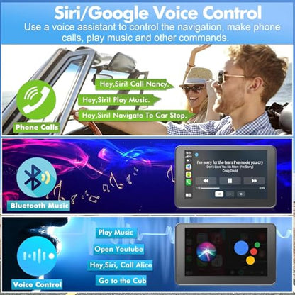 Portable with Apple CarPlay & Android Auto Screen for Car 7" HD Touch