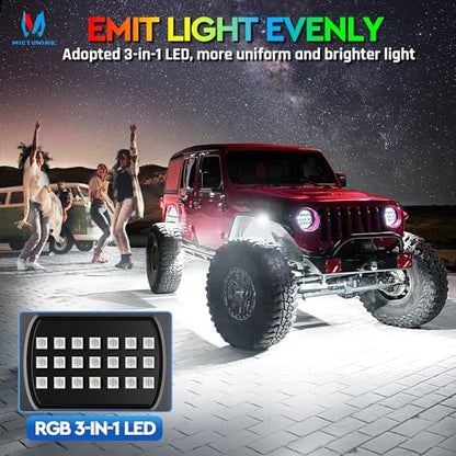 Q1 MAX 8 Pod Chasing Color Rock Lights for Trucks UTV SUV ATV (70.4 Ounce)