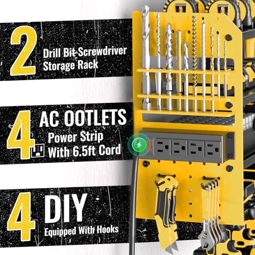Power Tool Organizer Wall Mount with Charging Station