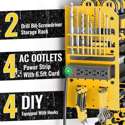 Power Tool Organizer Wall Mount with Charging Station
