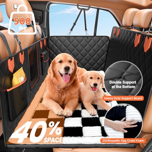 Hard Bottom Car Seat Cover for Dog swith Removable Soft Blankets