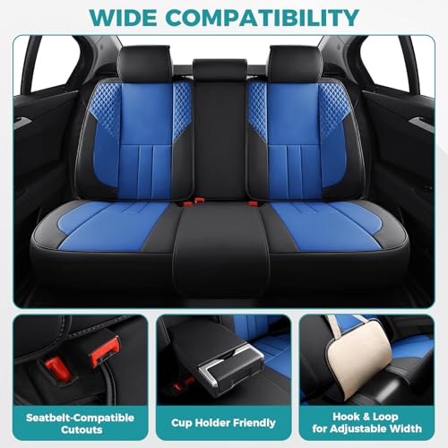 Universal Car Seat Covers for SUVs Sedans Trucks BlackBlue