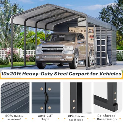 10x25 FT Carport Storage Shed 2