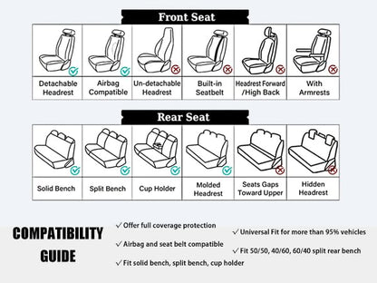 Nappa Faux Leather Car Seat Covers Full Set (5 Count)
