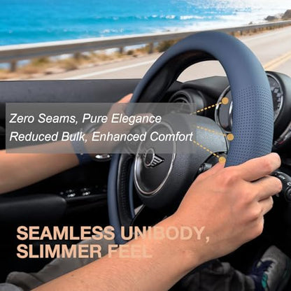 Large Size Nappa Leather Steering Wheel Cover 15.75In