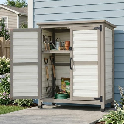Outdoor Storage Cabinet with Lockable Doors