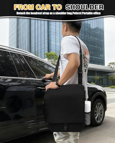 Car Front Seat Organizer with Accordion File Pocket