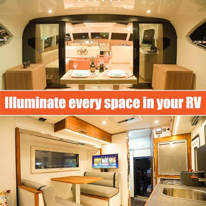 3 Inch RV Recessed Ceiling Lights 12V 3W 3000K (6 Count)