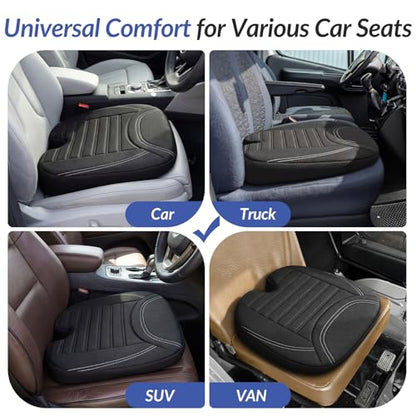 Wedge Car Seat Cushion for Tailbone Pain Relief & Better Visibility