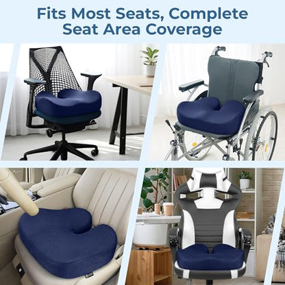 Seat Cushion Memory Foam Chair Cushion for Tailbone Pain Relief