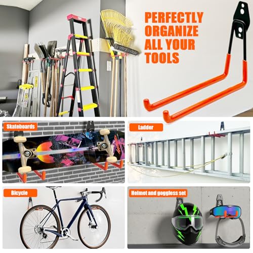 Heavy Duty Garage Storage Hooks 2 Pack Garage Tool Organizer Wall Mount (2 Count)