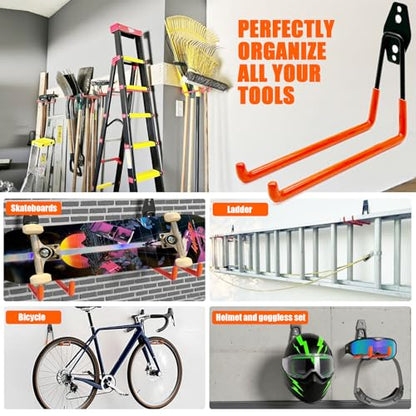 Heavy Duty Garage Storage Hooks 4 Pack Garage Tool Organizer Wall Mount (2 Count)