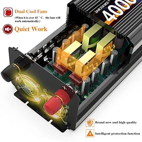 4000 Watt Power Inverter 12V DC to 110V 120V Converter for Family RV Off Grid Solar System Car with Type
