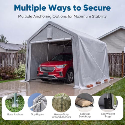 10x15FT Carport Shelter Large Storage Shed with Roll