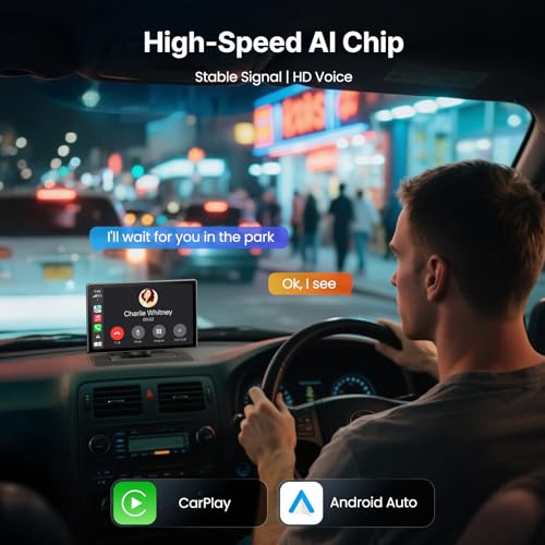 9''HD Carplay Screen for Car 4K Dash Cam&1080P Backup Camera with Apple Carplay&Android Auto Voice Control GPS DVR Call Music Message Mirror Link Airplay