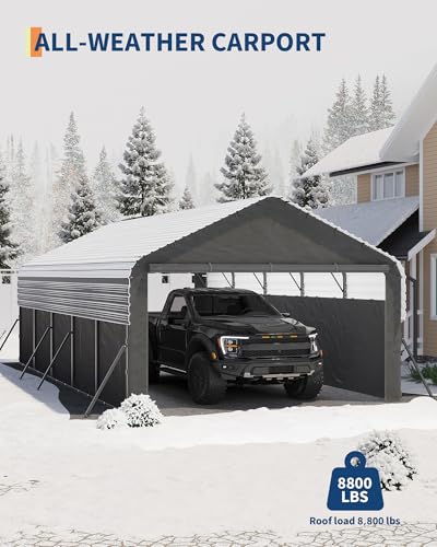 12x25x9 ft Metal Carport Oversized