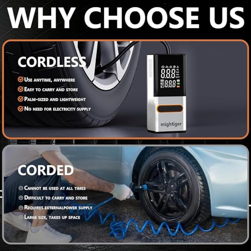 Tire Inflator Portable Air Compressor Cordless Automatic Air Pump
