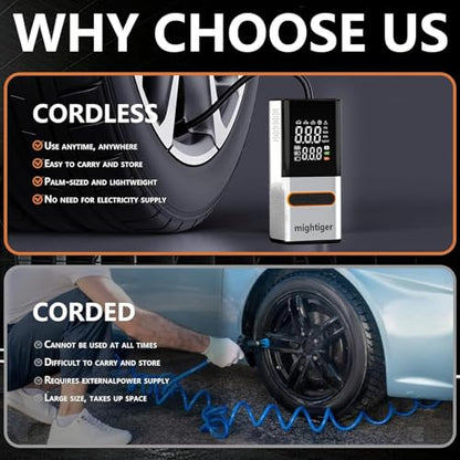 Tire Inflator Portable Air Compressor Cordless Automatic Air Pump