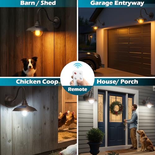 Solar Barn Light Outdoor Aluminum 3 Modes Remote