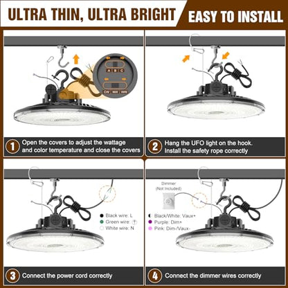 480V UFO LED High Bay Light 200W 150W 120W Adjustable