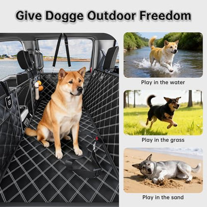 RYNVALE [2026 Upgraded] Hard Bottom Car Seat Cover for Dogs in Trucks