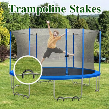 Rebar Stakes 12 Inch 20 Pack J Hook Ground Stakes Heavy Duty Chain Link Fence Stakes Galvanized Anchors Metal Tent Stakes for Wire Fencing Concrete Forming Trampolines Camping Canopies Shed Swing (20 Count)