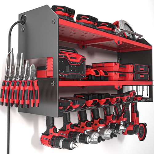Power Tool Organizer with Charging Station Wall Mount