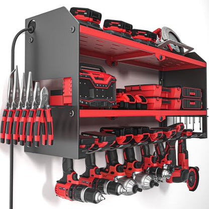 Power Tool Organizer with Charging Station Wall Mount