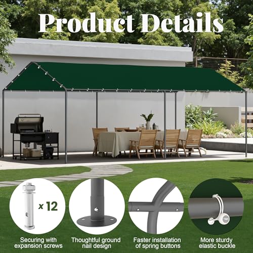 Carport 10x20 FT Heavy Duty Carport Canopy Tent Waterproof