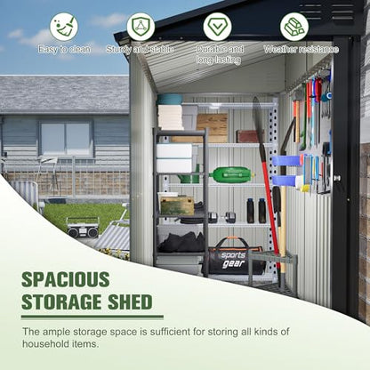 4x8 FT Lean to Outdoor Storage Shed