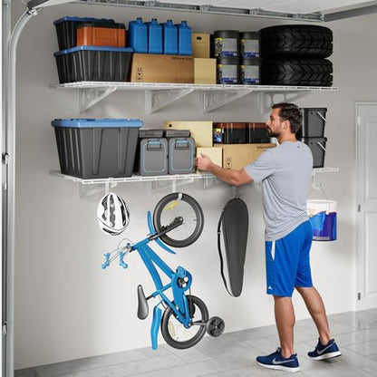 2 Pack Garage Shelving with Hooks (2 Count)