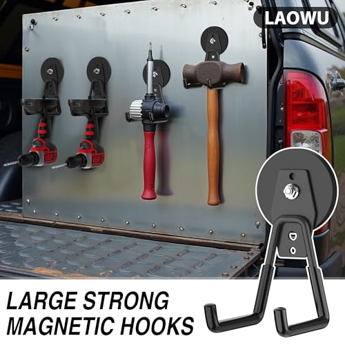 6 Pack Heavy Duty Storage Magnetic Utility Hooks Large Garage Strong Extra Magnet Hooks Hanger with Anti (6 Count)